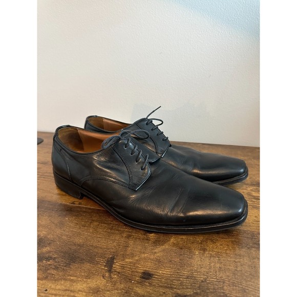 MIKE KONOS MENS BLACK LEATHER THICK STITCH DRESS OXFORDS SIZE 13 MADE IN ITALY Mike Konos | Shoes | Mike Konos Mens Black Leather Thick  main image 2